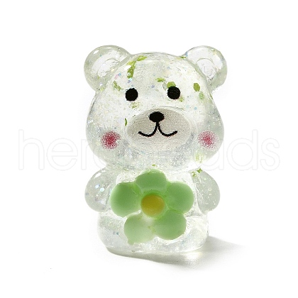 Transparent Resin Little Bear Ornament RESI-S015-01J-1