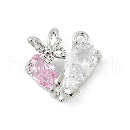 Brass Micro Pave Cubic Zirconia Pendants KK-M326-17-P02-1