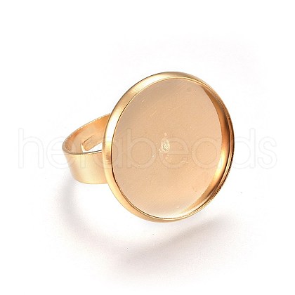 Adjustable 201 Stainless Steel Finger Rings Components X-STAS-G187-01G-18mm-1
