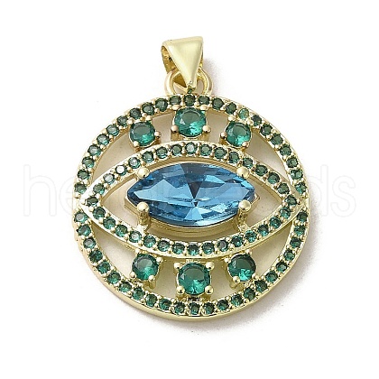 Brass Micro Pave Cubic Zirconia Pendants KK-E092-30G-05-1