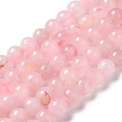Natural Rose Quartz Dyed Beads Strands X-G-B046-07-6MM-1