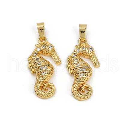 Brass Micro Pave Cubic Zirconia Pendants KK-C093-14G-1