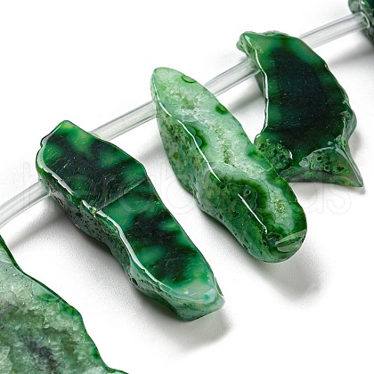 Dyed Natural Agate Nuggets Beads Strands G-E331-08H-1