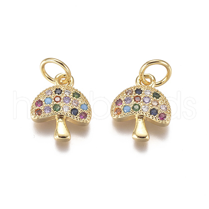Brass Micro Pave Cubic Zirconia Charms ZIRC-I038-11G-1