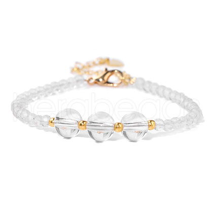 Round Natural Quartz Crystal Beaded Bracelets ZS3051-12-1
