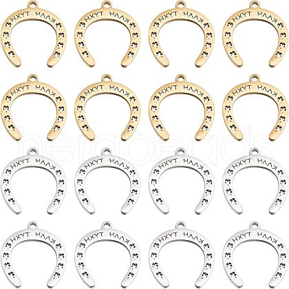 CHGCRAFT 16Pcs 2 Colors 201 Stainless Steel Pendants STAS-CA0001-52-1