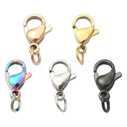 5Pcs 5 Colors 304 Stainless Steel Lobster Claw Clasps STAS-YW0001-53-1