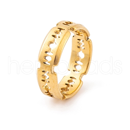 Stainless Steel Cutting Blade Finger Ring for Men Women RJEW-L117-01G-1