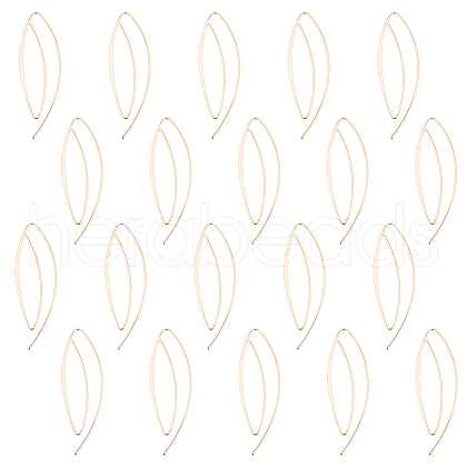 BENECREAT 20Pcs Brass Spiral Oval Dangle Earrings EJEW-BC0001-11-1