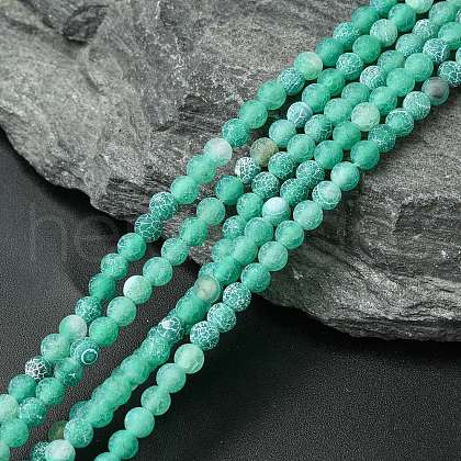 Natural Crackle Agate Beads Strands G-G055-4mm-4-1