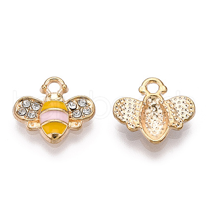 Golden Plated Alloy Enamel Charms ENAM-G212-18G-04-1