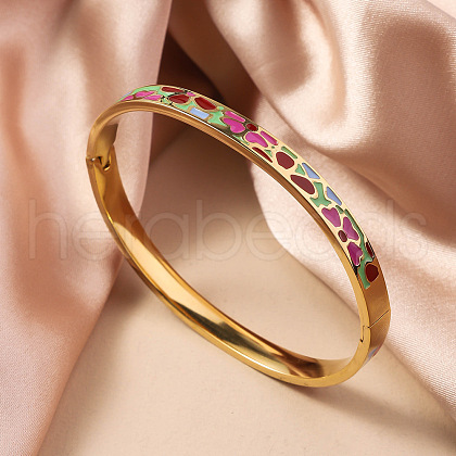 304 Stainless Steel Enamel Bangles FS-WG30162-08-1