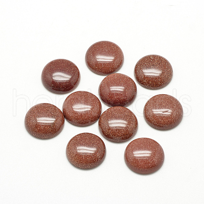 Synthetic Goldstone Cabochons G-R416-6mm-47-1