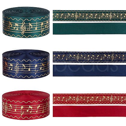   35.58~36 Yards 3 Colors Laser Style Polyester Satin Ribbons OCOR-PH0002-41-1