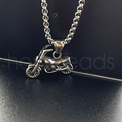 Retro Stainless Steel Men's Motorcycle Pendant Necklaces for Men LL7472-1