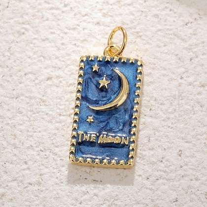 Brass Micro Pave Cubic Zirconia Moon Pendants PW-WG97A51-02-1