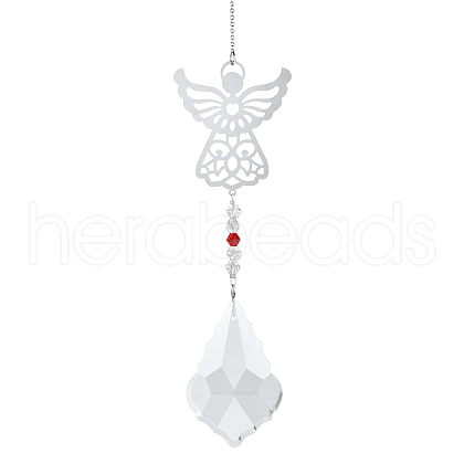 Teardrop Glass Hanging Suncatcher Pendant Decoration DJEW-PW0008-04A-1