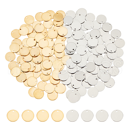 DICOSMETIC 160Pcs 2 Colors 201 Stainless Steel Stamping Blank Tag Pendants STAS-DC0012-52-1