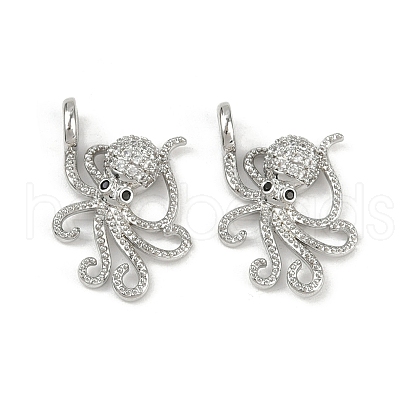 Brass Micro Pave Cubic Zirconia Pendants KK-C093-12P-1