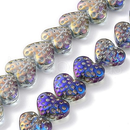 Electroplate Transparent Glass Beads Strands EGLA-R114-02A-FR05-1
