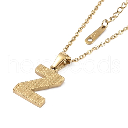 Ion Plating(IP) Initial Letter 304 Stainless Steel Pendant Necklaces NJEW-M199-01G-Z-1