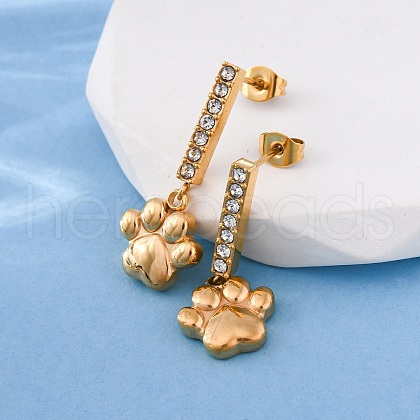 304 Stainless Steel Dangle Stud Earrings EJEW-C148-02G-1