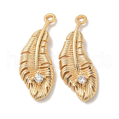 Brass Micro Pave Cubic Zirconia Pendants KK-K378-19G-1