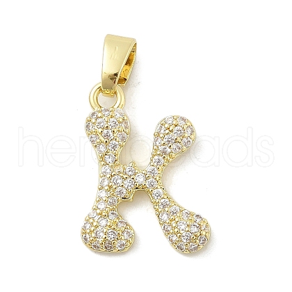 Brass Micro Pave Cubic Zirconia Pendants ZIRC-C012-01G-11-1