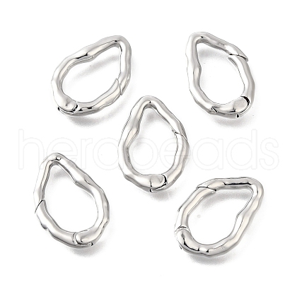 Brass Irregularity Spring Gate Rings KK-U072-43B-P-1