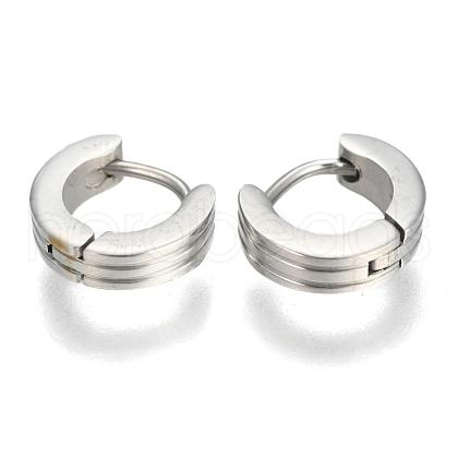 Personalized Unisex 304 Stainless Steel Huggie Hoop Earrings EJEW-G120-37A-1