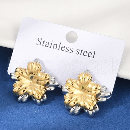304 Stainless Steel Stud Earrings EJEW-U045-04B-GP-1