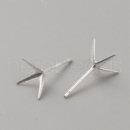 925 Sterling Silver Stud Earring Findings STER-WH0008-15G-S-1