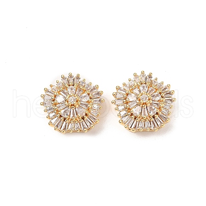 Brass Micro Pave Cubic Zirconia Beads KK-A259-11G-01-1