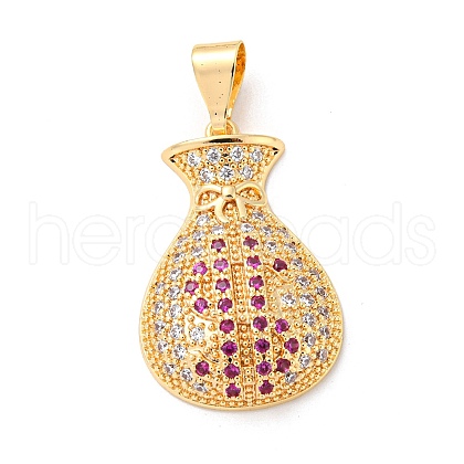 Brass Micro Pave Cubic Zirconia Pendants KK-P250-17G-1