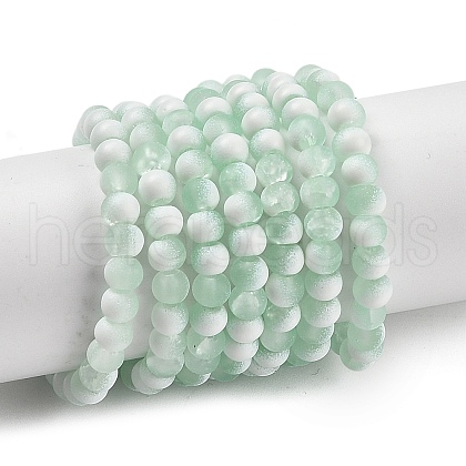 Frosted Crackle Glass Beads Strands X1-GLAA-U001-4mm-M01-1