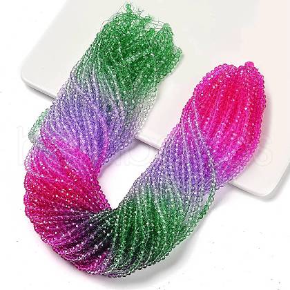 Transparent Painted Glass Beads Strands X1-DGLA-A034-T3mm-A06-1