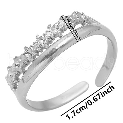 304 Stainless Steel Cuff Adjustable Couple Rings RC0527-1-1