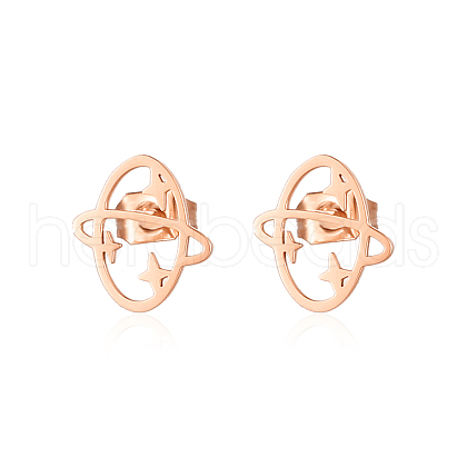 Sweet Stainless Steel Flat Planet Earrings for Daily Wear XN2205-3-1
