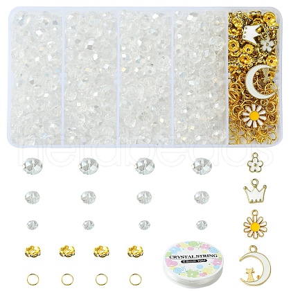 DIY Electroplate Glass Beads Bracelets Jewelry Set DIY-YW0009-75-1