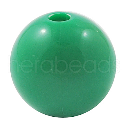 Sea Green Chunky Round Bubblegum Acrylic Solid Beads X-PAB709Y-12-1
