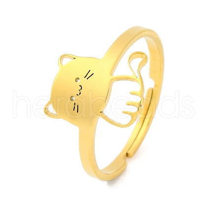 201 Stainless Steel Adjustable Ring for Women RJEW-D082-04B-1