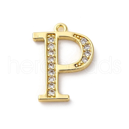 Rack Plating Brass Micro Pave Cubic Zirconia Pendant KK-H449-76G-18-1