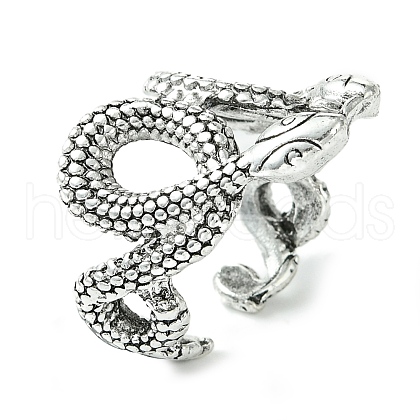 Double Snake Alloy Open Cuff Rings RJEW-K275-84AS-1
