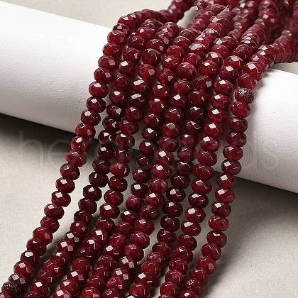 Dyed Natural Malaysia Jade Rondelle Beads Strands G-E316-2x4mm-20-1
