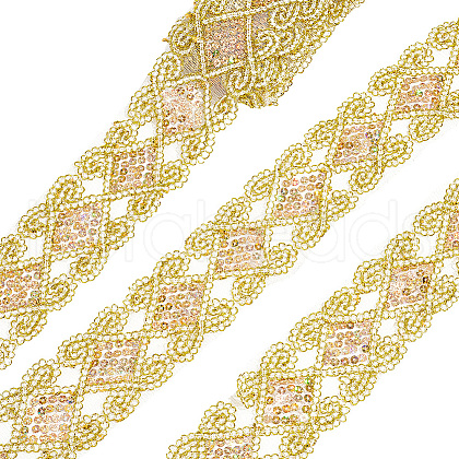 Rhombus Pattern Polyester Ribbon OCOR-WH0079-17A-1