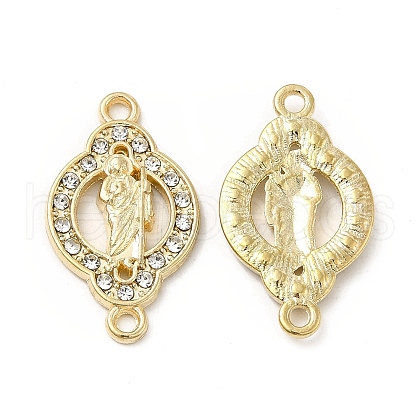 Religion Alloy Connector Charms with Crystal Rhinestone FIND-H039-21G-1