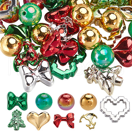 SOFPLATE Christmas Theme Acrylic Beads Set OACR-SP0001-20B-1