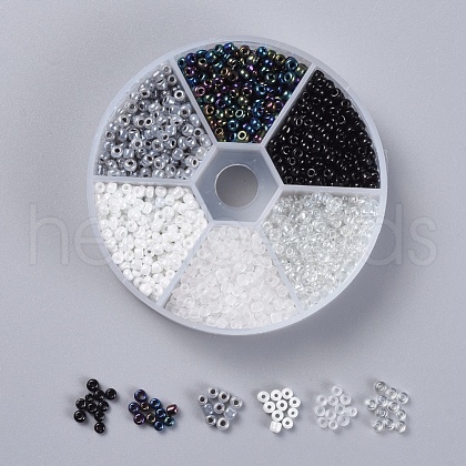 6 Colors 8/0 Glass Seed Beads SEED-X0052-03A-3mm-1