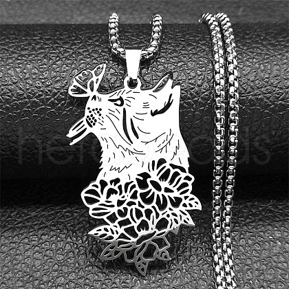 304 Stainless Steel Pendant Necklaces NJEW-C066-19P-1