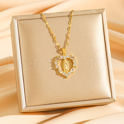 Brass Crystal Rhinestone Hollow Pendant Necklaces NJEW-P331-01B-G-1